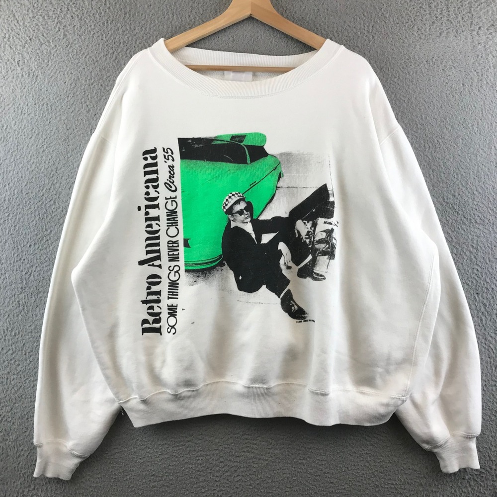 Vintage 1988 James Dean Retro Americana Crewneck Sweatshirt‎ Mens XL
